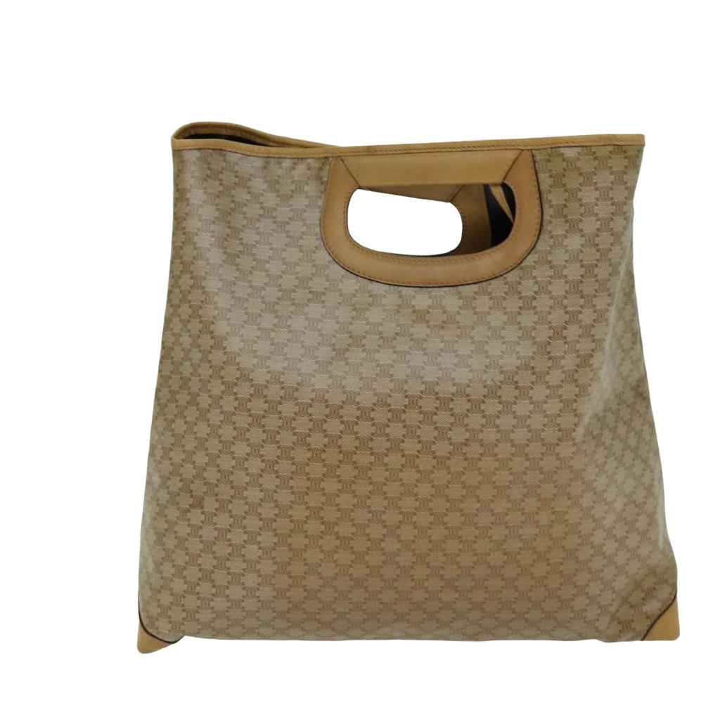 CELINE Macadam Canvas Hand Bag Beige Auth yk12848