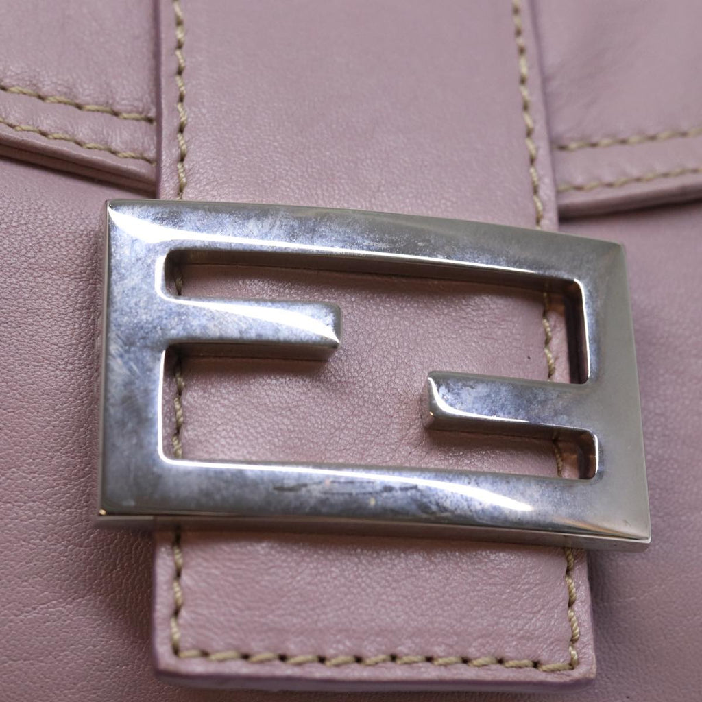 FENDI Mamma Baguette Shoulder Bag Leather Pinkyk12859A