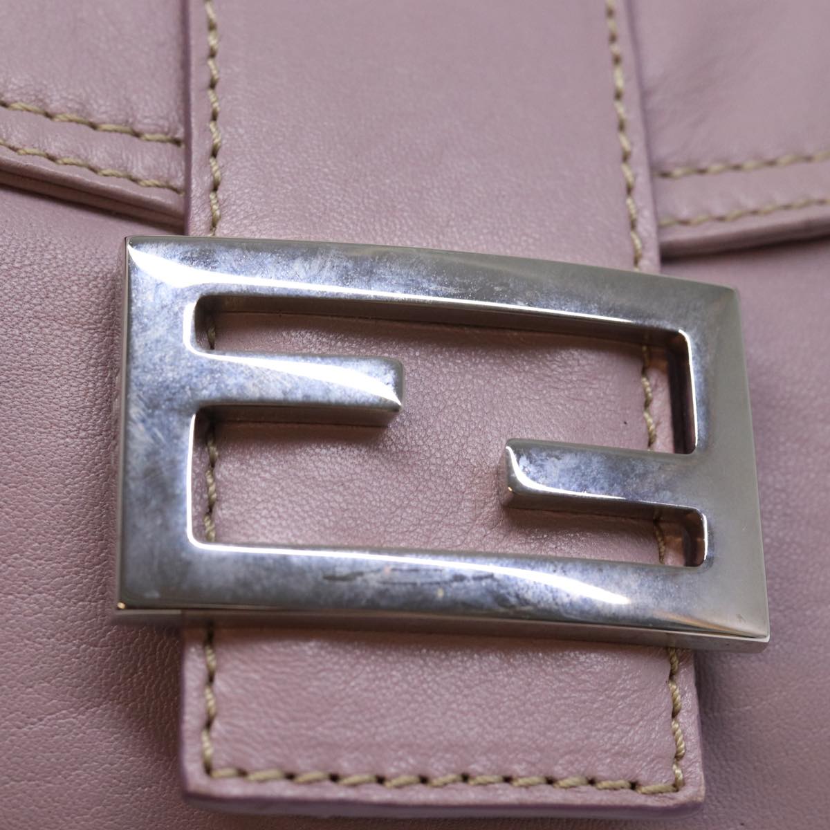 FENDI Mamma Baguette Shoulder Bag Leather Pinkyk12859A