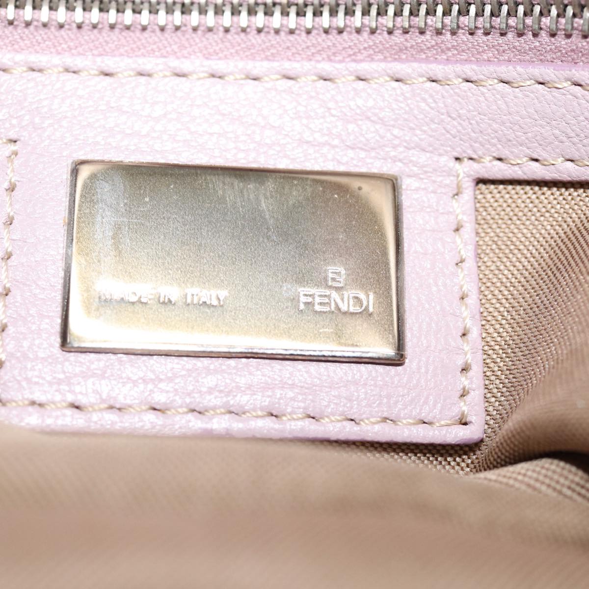 FENDI Mamma Baguette Shoulder Bag Leather Pinkyk12859A