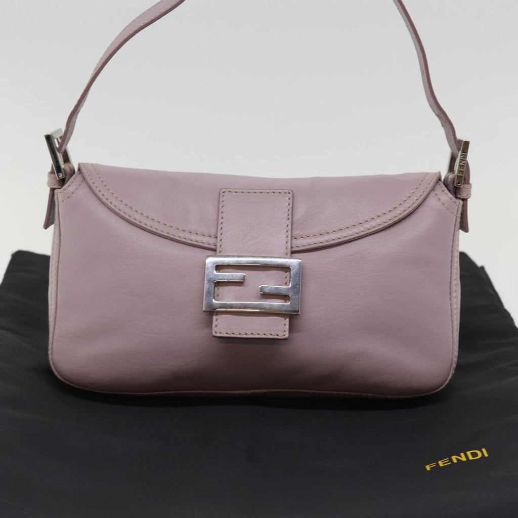 FENDI Mamma Baguette Shoulder Bag Leather Pinkyk12859A