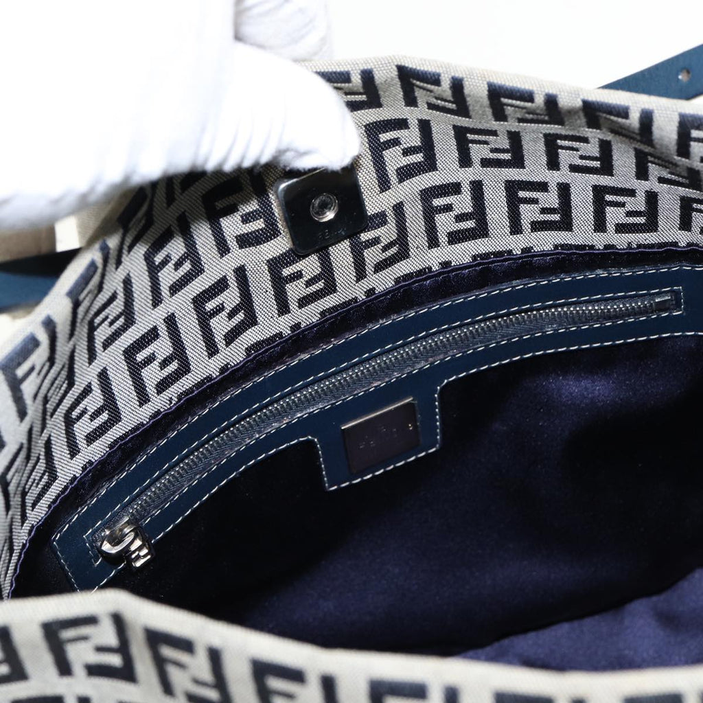 FENDI Zucchino Canvas Hand Bag Navyyk12887