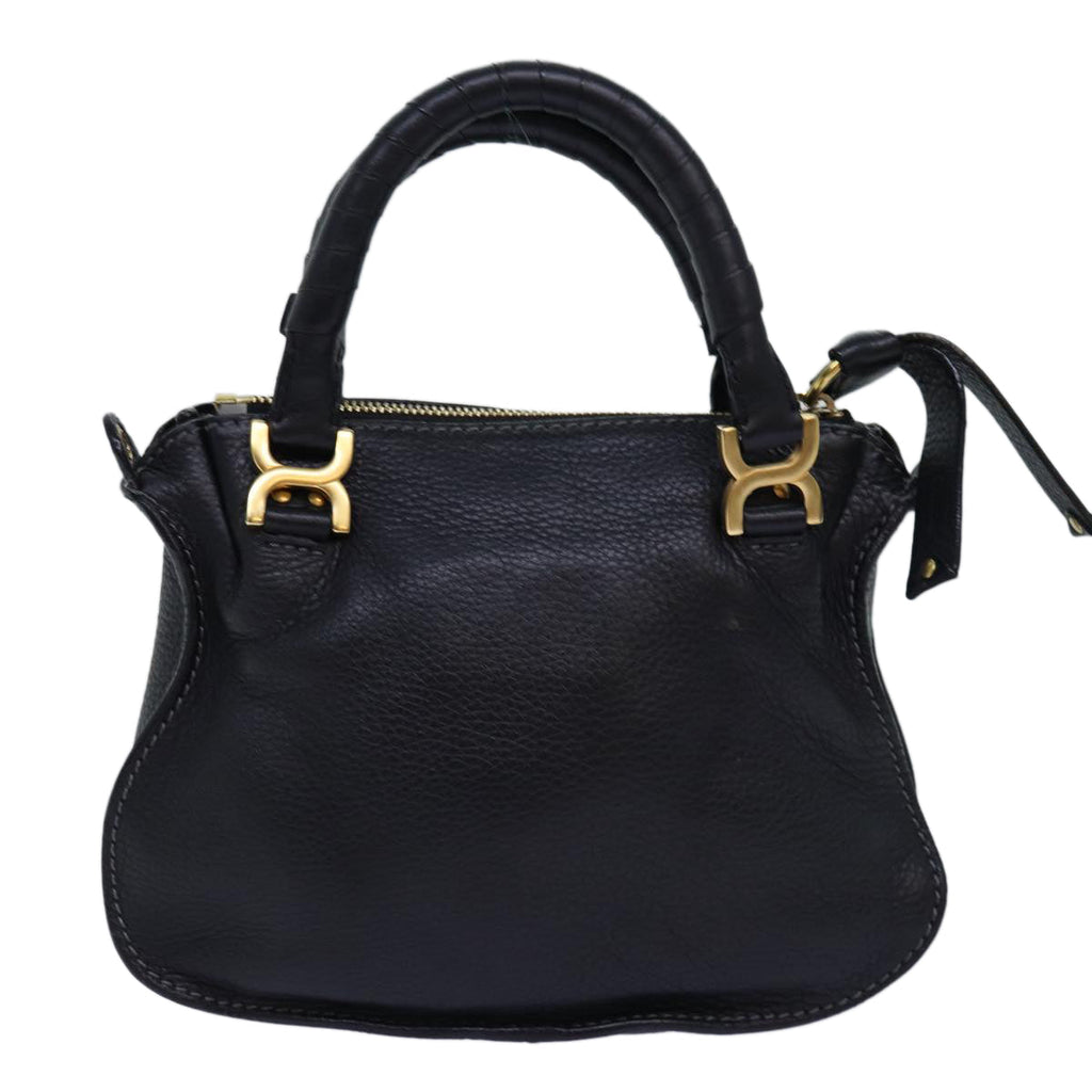 Chloe Baby Mercy Hand Bag Leather 2way Black yk12898