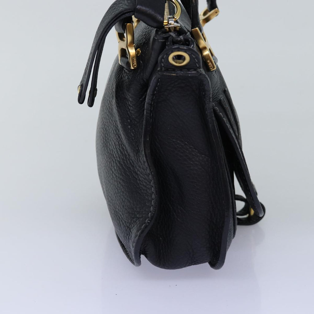 Chloe Baby Mercy Hand Bag Leather 2way Black yk12898