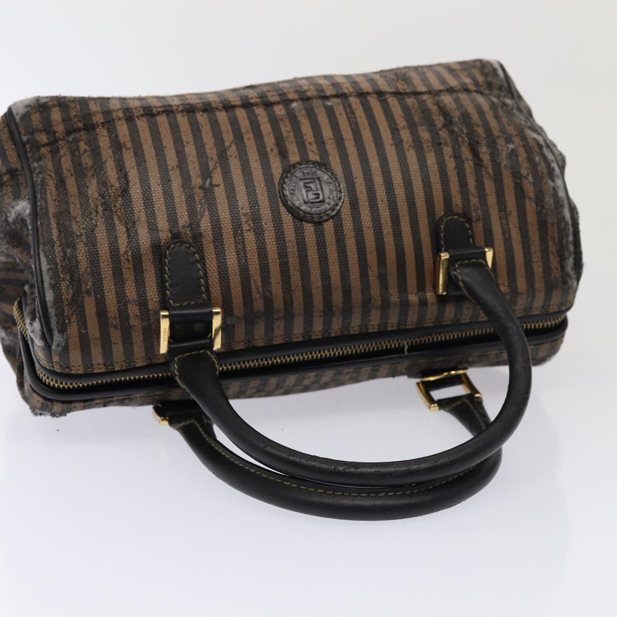 FENDI Zucca Canvas Shoulder Bag 3Set Black Brownyk12908