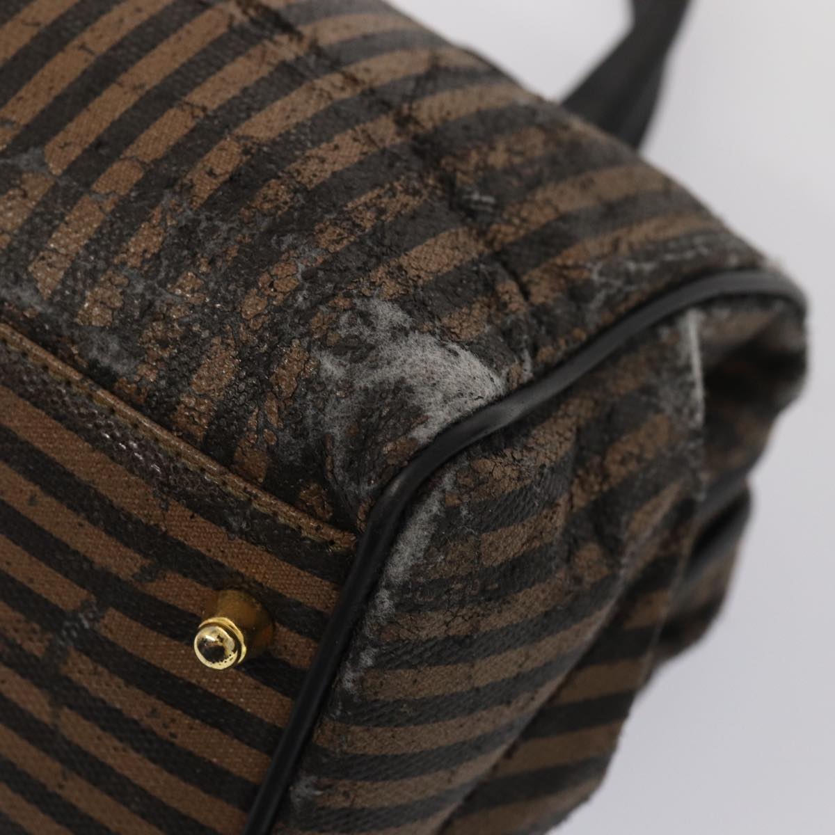 FENDI Zucca Canvas Shoulder Bag 3Set Black Brownyk12908