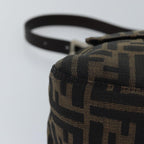 FENDI Zucca Canvas Mamma Baguette Shoulder Bag Black Brownyk12916