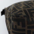 FENDI Zucca Canvas Mamma Baguette Shoulder Bag Black Brownyk12916