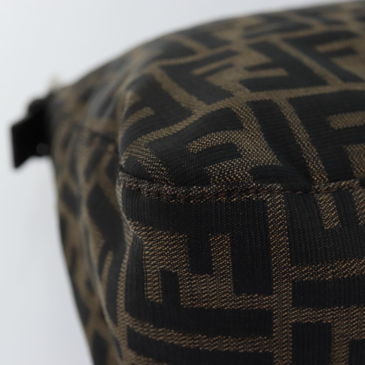 FENDI Zucca Canvas Mamma Baguette Shoulder Bag Black Brownyk12916