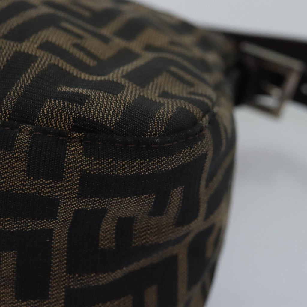 FENDI Zucca Canvas Mamma Baguette Shoulder Bag Black Brownyk12916