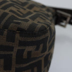 FENDI Zucca Canvas Mamma Baguette Shoulder Bag Black Brownyk12916