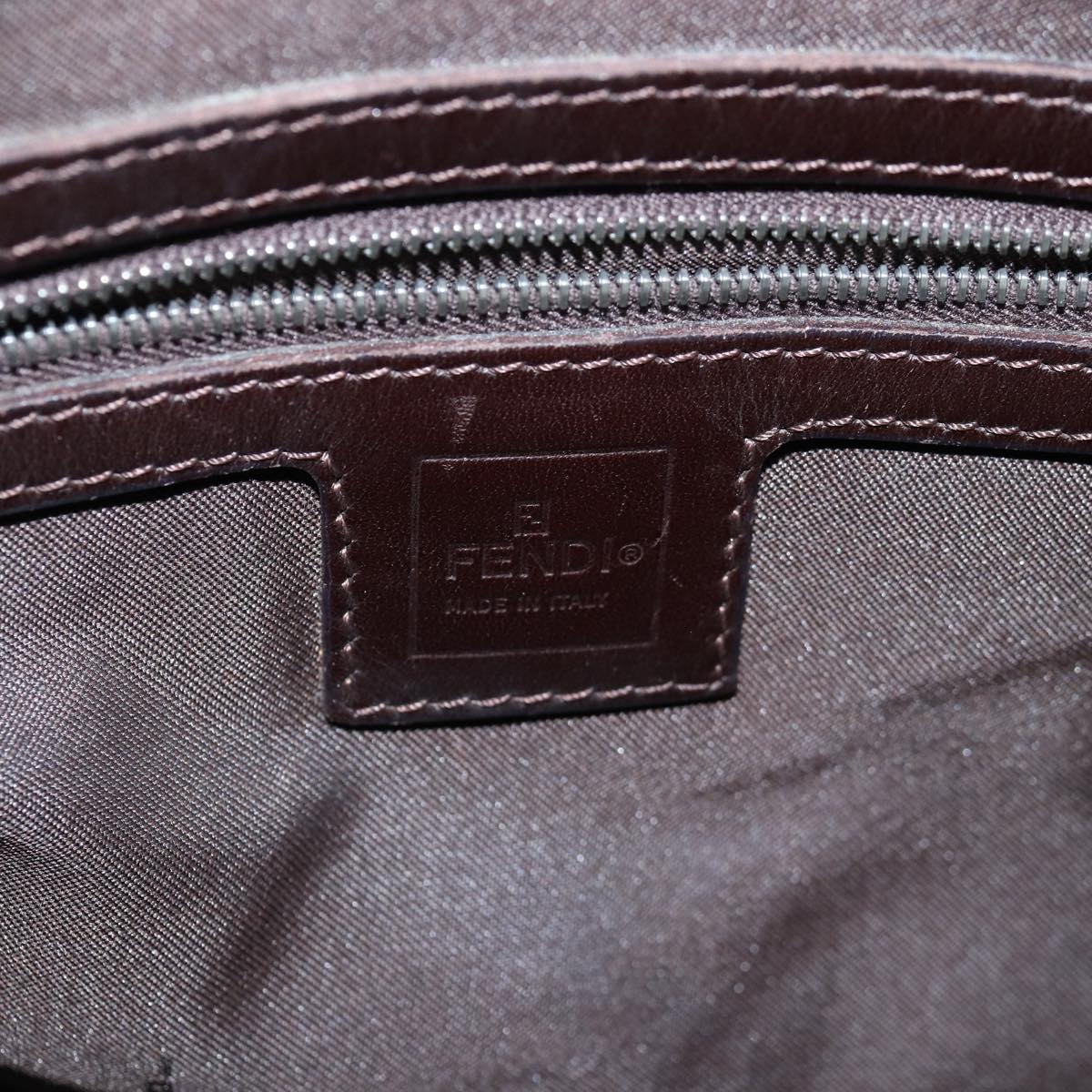 FENDI Zucca Canvas Mamma Baguette Shoulder Bag Black Brownyk12916