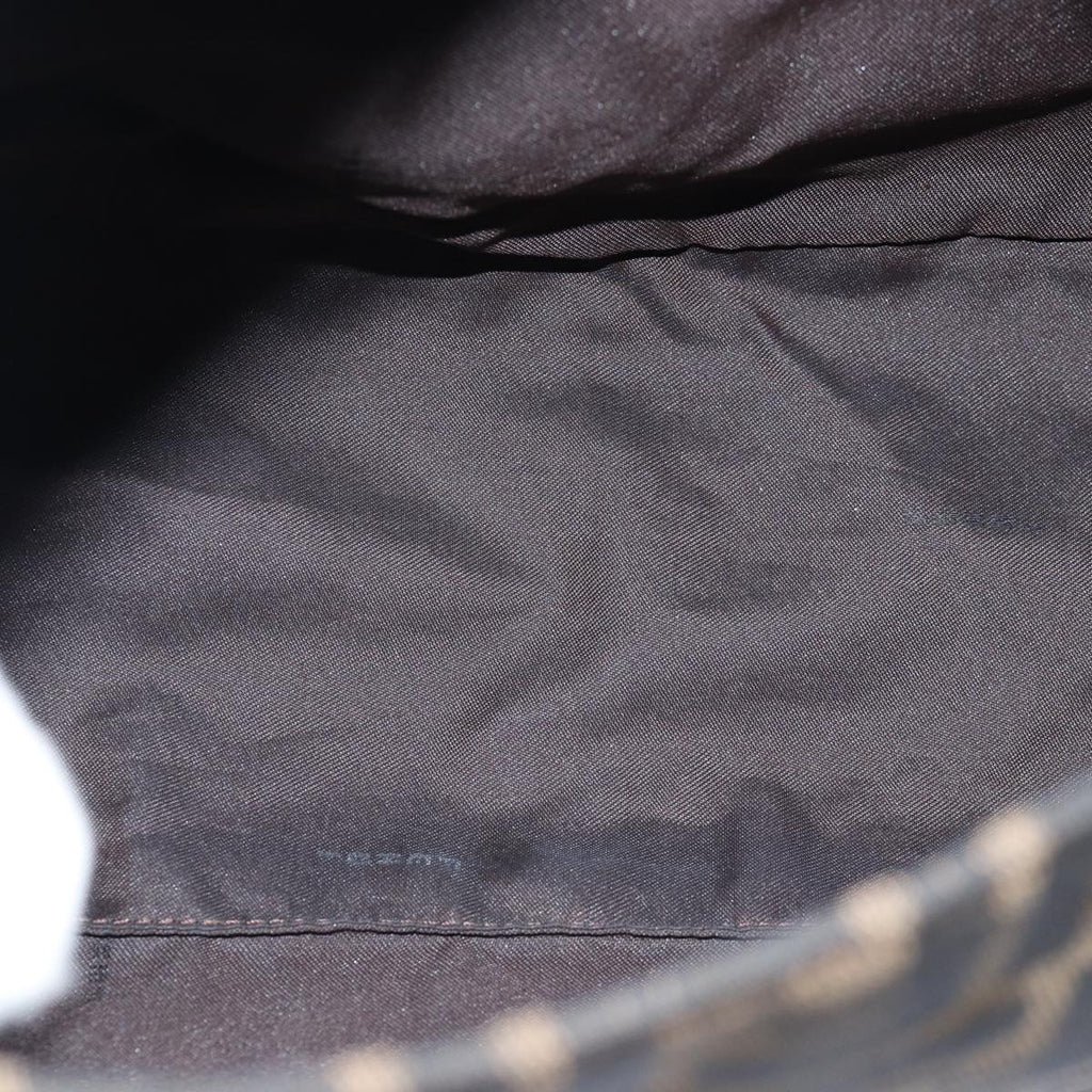 FENDI Zucca Canvas Mamma Baguette Shoulder Bag Black Brownyk12916