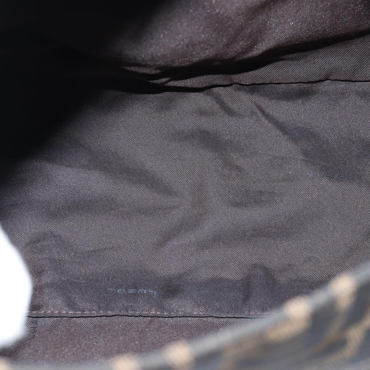 FENDI Zucca Canvas Mamma Baguette Shoulder Bag Black Brownyk12916