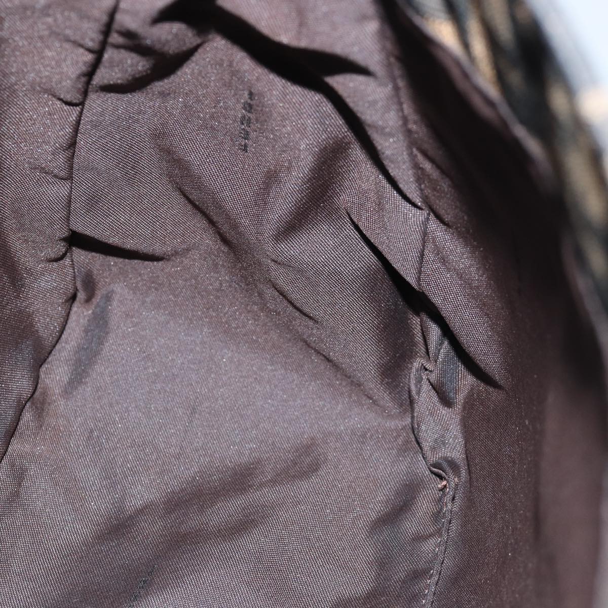 FENDI Zucca Canvas Mamma Baguette Shoulder Bag Black Brownyk12916