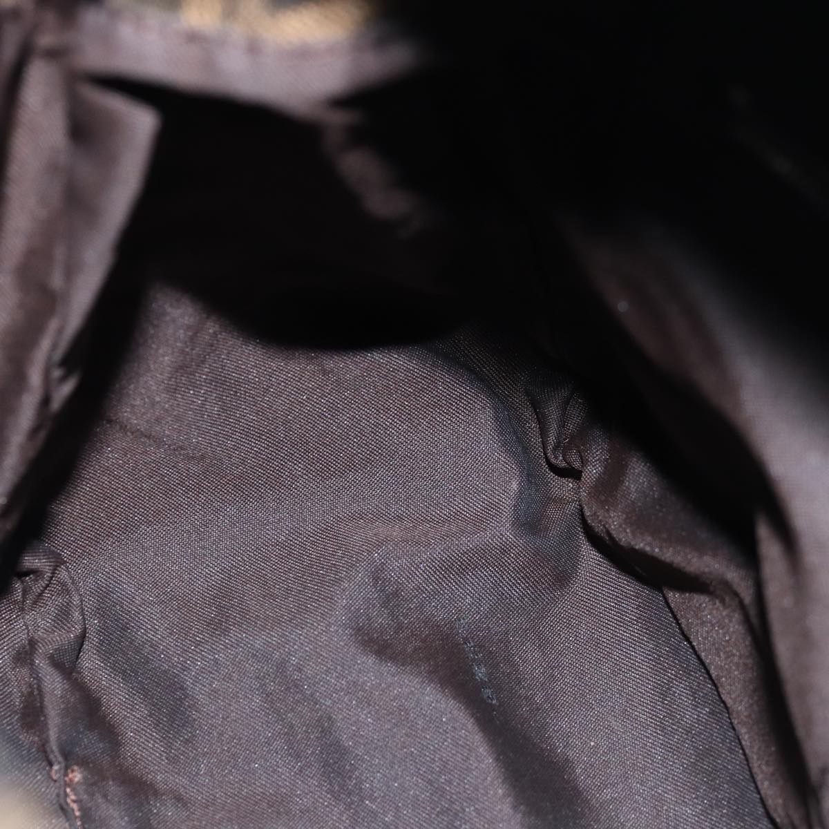 FENDI Zucca Canvas Mamma Baguette Shoulder Bag Black Brownyk12916