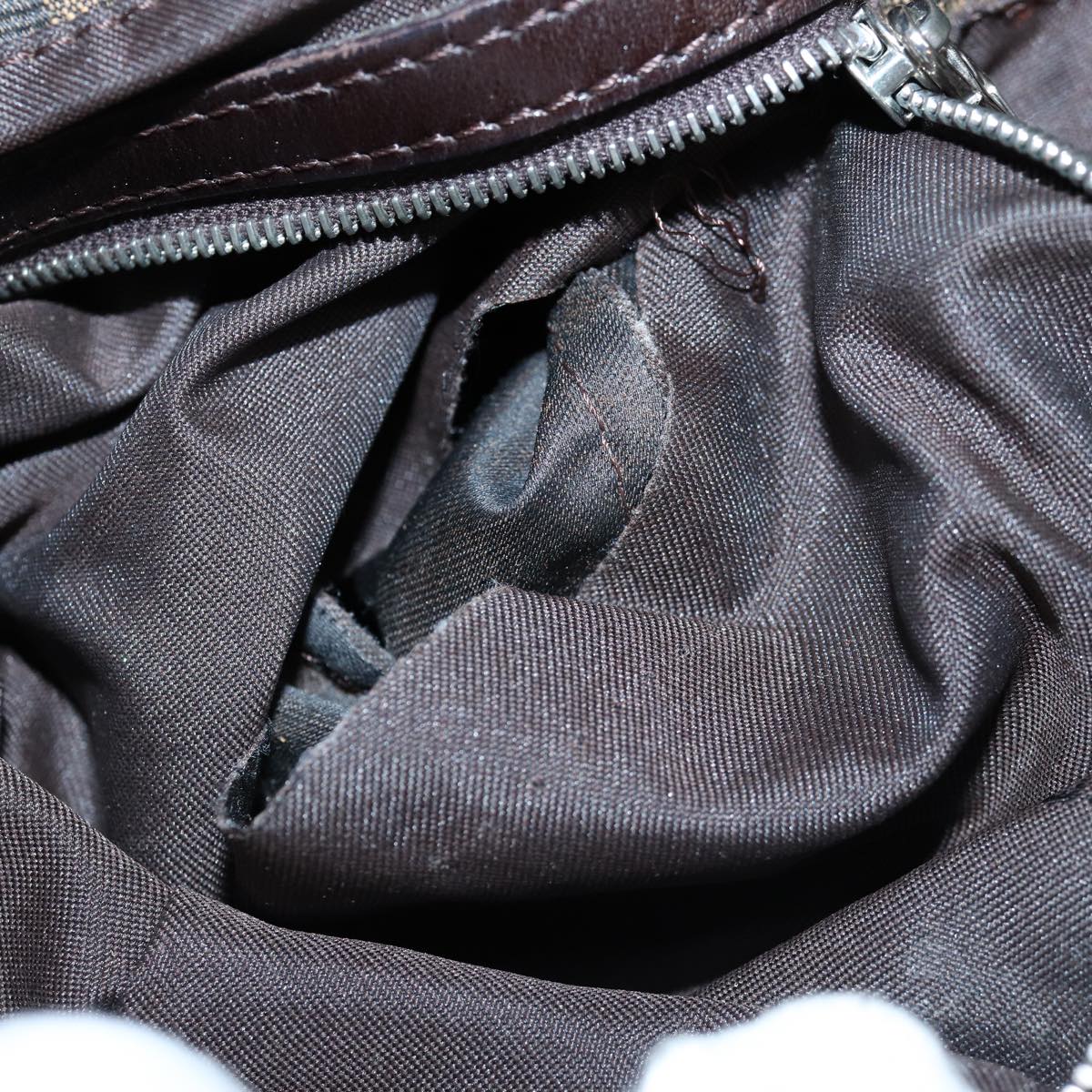 FENDI Zucca Canvas Mamma Baguette Shoulder Bag Black Brownyk12916