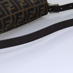 FENDI Zucca Canvas Mamma Baguette Shoulder Bag Black Brownyk12916