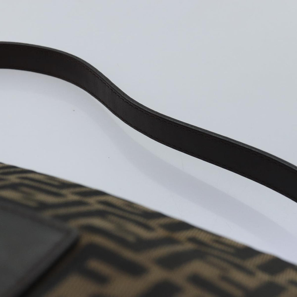 FENDI Zucca Canvas Mamma Baguette Shoulder Bag Black Brownyk12916