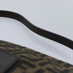 FENDI Zucca Canvas Mamma Baguette Shoulder Bag Black Brownyk12916