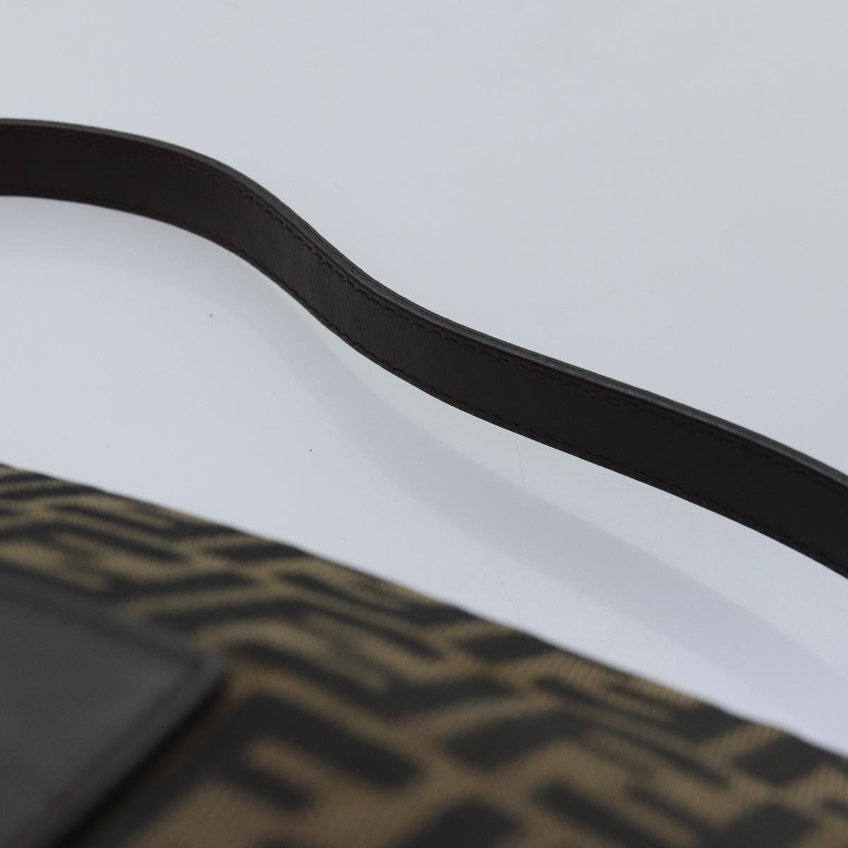 FENDI Zucca Canvas Mamma Baguette Shoulder Bag Black Brownyk12916