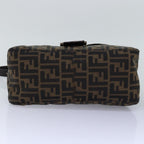 FENDI Zucca Canvas Mamma Baguette Shoulder Bag Black Brownyk12916