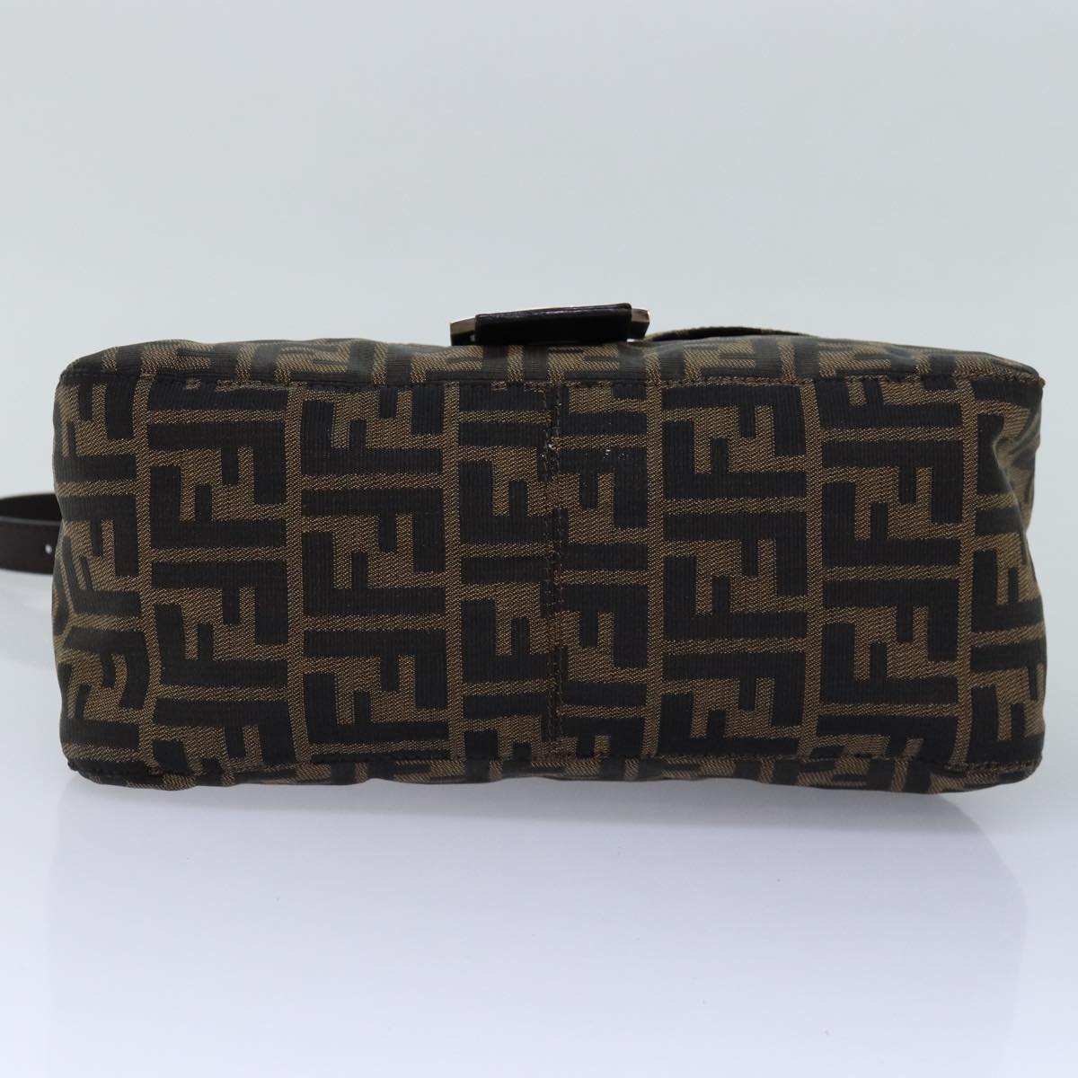 FENDI Zucca Canvas Mamma Baguette Shoulder Bag Black Brownyk12916