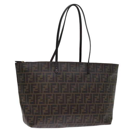 FENDI Zucca Canvas Tote Bag Black Brownyk12917