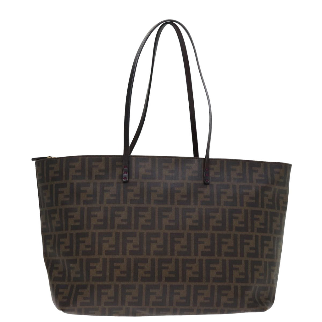 FENDI Zucca Canvas Tote Bag Black Brownyk12917
