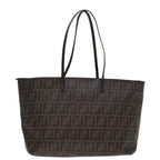 FENDI Zucca Canvas Tote Bag Black Brownyk12917
