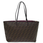 FENDI Zucca Canvas Tote Bag Black Brownyk12917