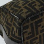 FENDI Zucca Canvas Hand Bag Black Brownyk12930