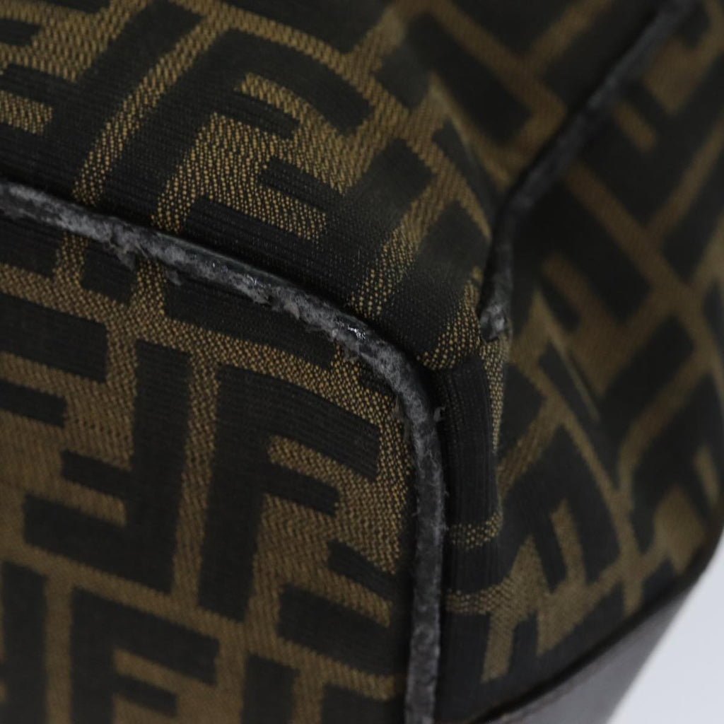 FENDI Zucca Canvas Hand Bag Black Brownyk12930
