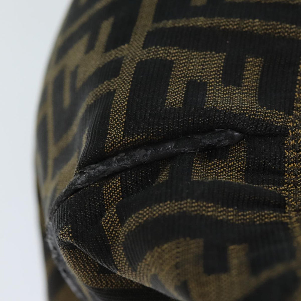 FENDI Zucca Canvas Hand Bag Black Brownyk12930
