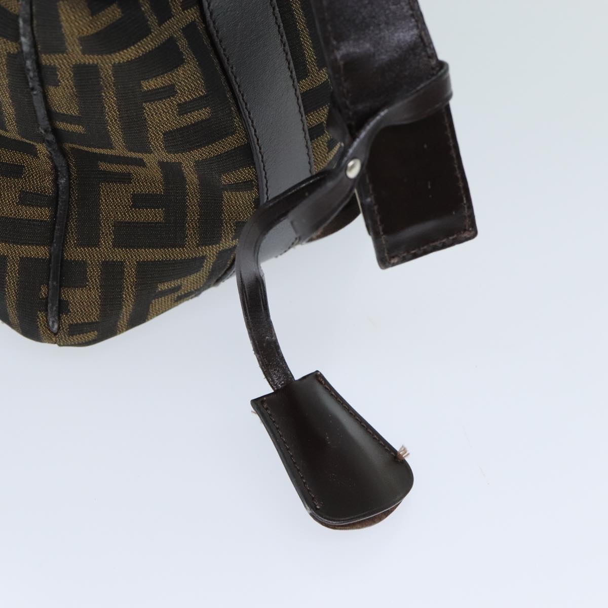 FENDI Zucca Canvas Hand Bag Black Brownyk12930
