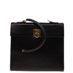 CELINE Hand Bag Leather Black 12969