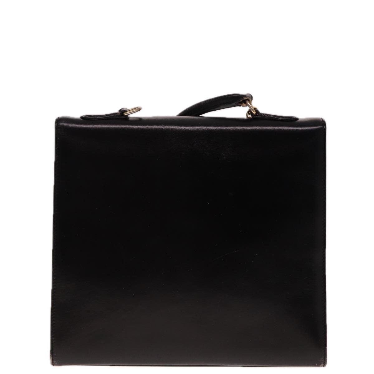 CELINE Hand Bag Leather Black 12969