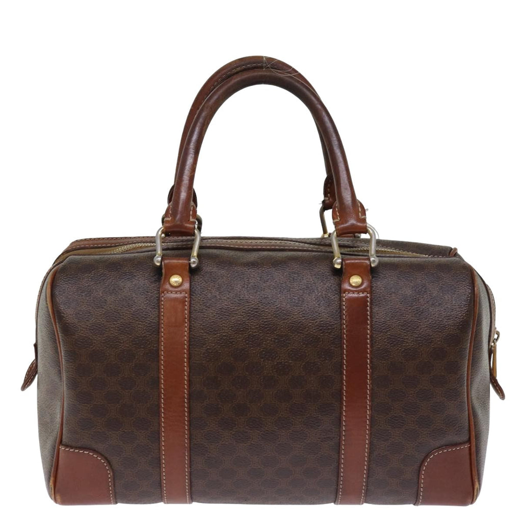 CELINE Macadam Canvas Hand Bag PVC Leather Brown 13003