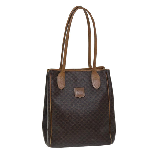 CELINE Macadam Canvas Shoulder Bag PVC Leather Brown 13031