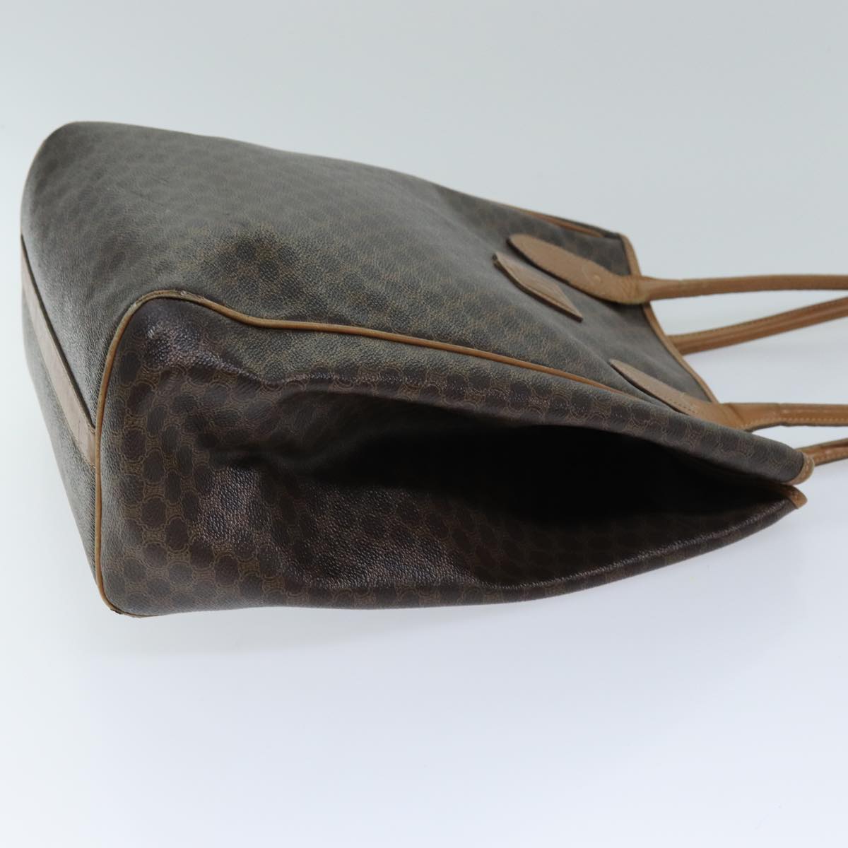CELINE Macadam Canvas Shoulder Bag PVC Leather Brown 13031