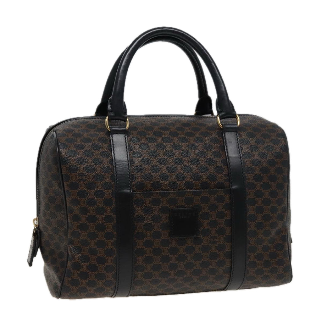 CELINE Macadam Canvas Boston Bag PVC Black 13041