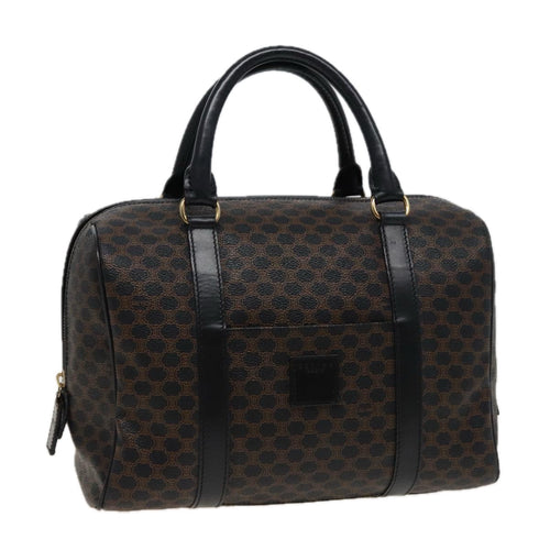 CELINE Macadam Canvas Boston Bag PVC Black 13041