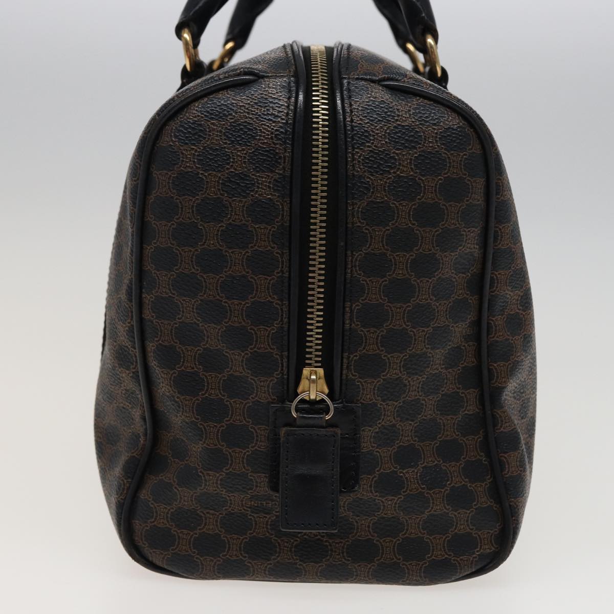 CELINE Macadam Canvas Boston Bag PVC Black 13041