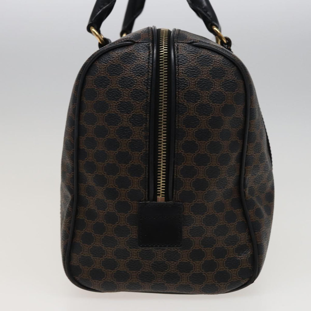 CELINE Macadam Canvas Boston Bag PVC Black 13041