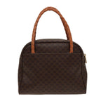 CELINE Macadam Canvas Hand Bag PVC Leather Brown Auth yk13056