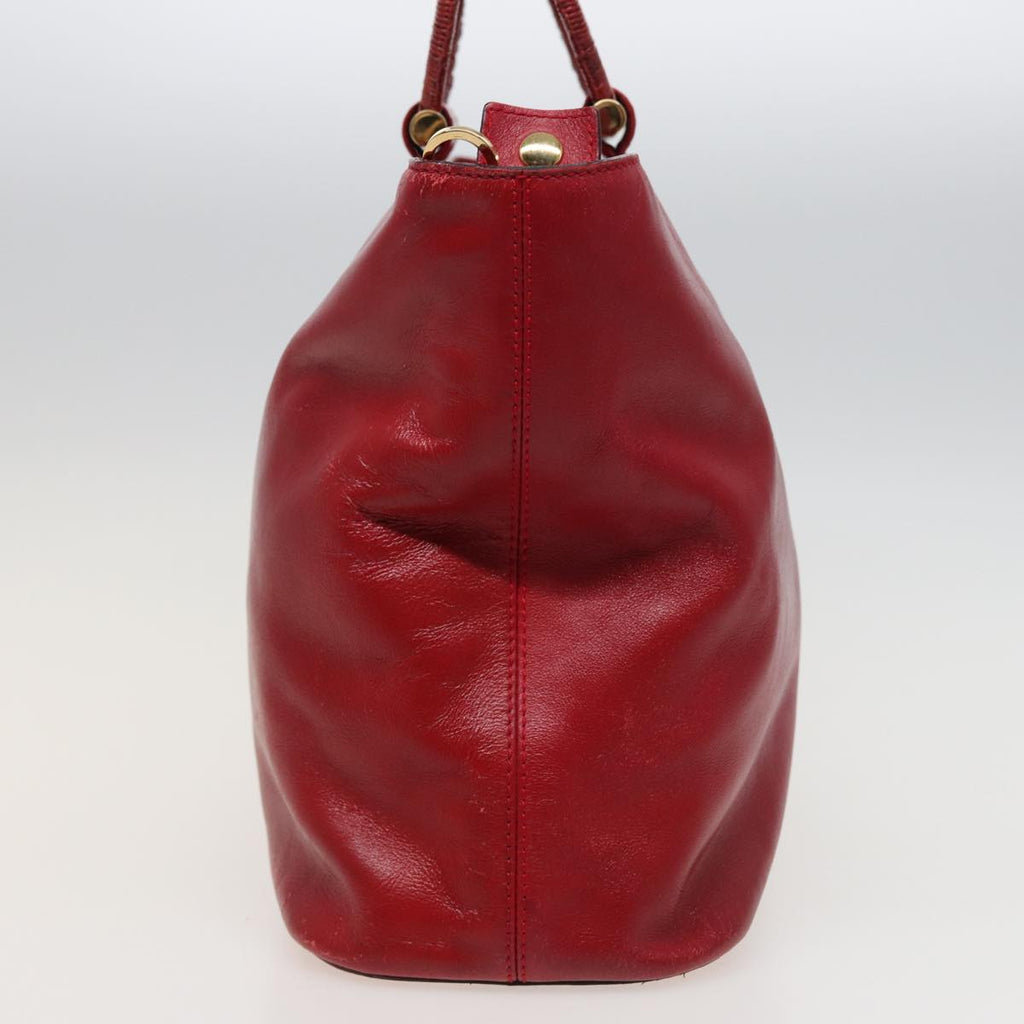 CELINE Hand Bag Leather 2way Red 13083