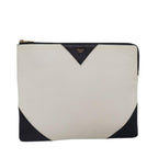CELINE Clutch Bag Leather Black Whe 13087