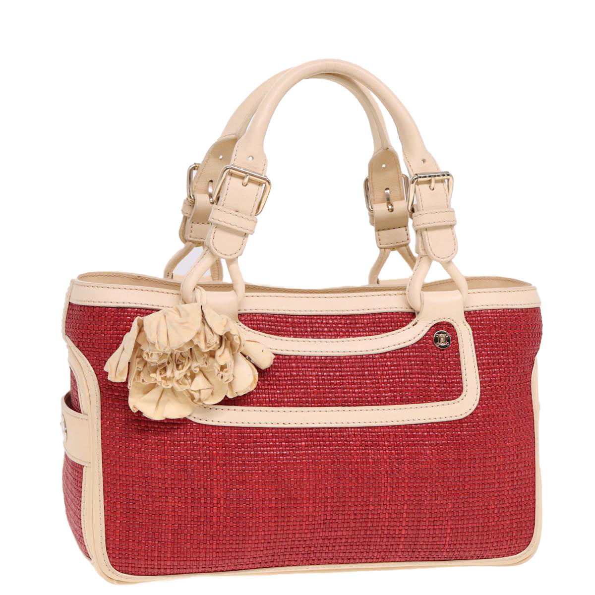 CELINE Boogie bag Hand Bag Straw Red 13094