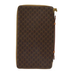 CELINE Macadam Canvas Travel Case PVC Leather Brown 13127