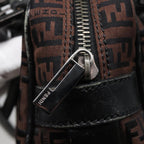 FENDI Zucchino Canvas Hand Bag Brown Blackyk13139